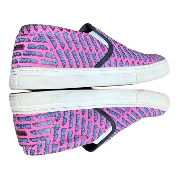 Marc Jacobs Sneakers Womens 5 Pink Love Mercer Blue Slip On Platform 35 EU - Picture 5 of 9